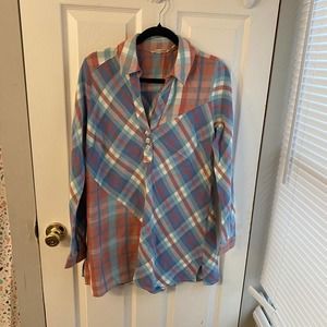 Soft Surroundings LA Pass Multi Plaid Tunic Size Medium